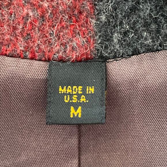 Vintage French Country Express Plaid Wool Pea Coat Womens MED Chores Barn Coat - Picture 7 of 10